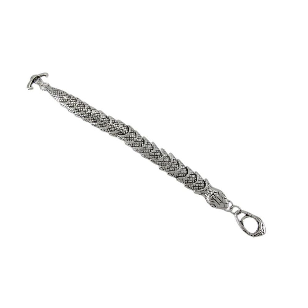 Chrome Plated Snake Link Toggle Clasp Bracelet